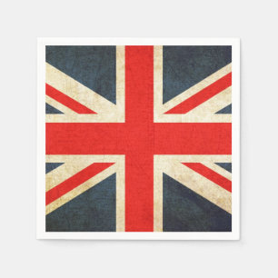 Grunge Vintage United Kingdom Flag Paper Napkin