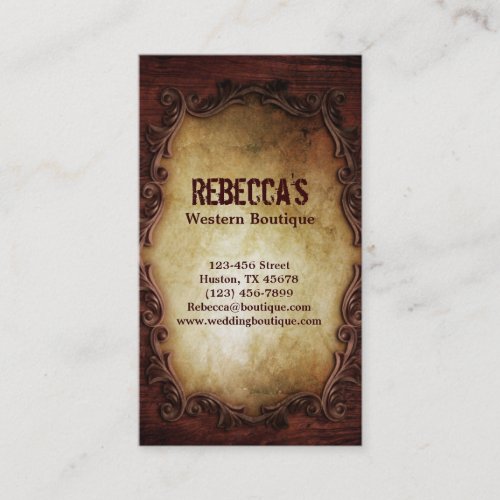 Sophisticated Elegant western vintage boutique Business Card Templates