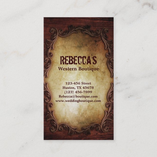 grunge vintage western country business card (Front)