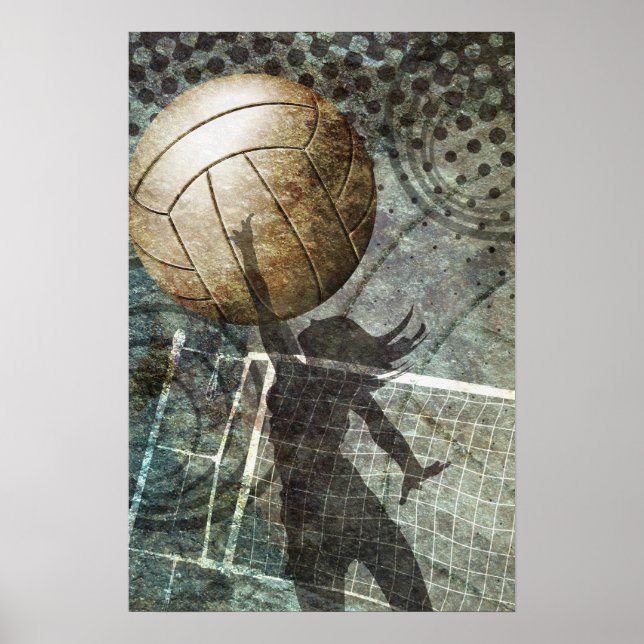 Grunge Volleyball Poster (Front)