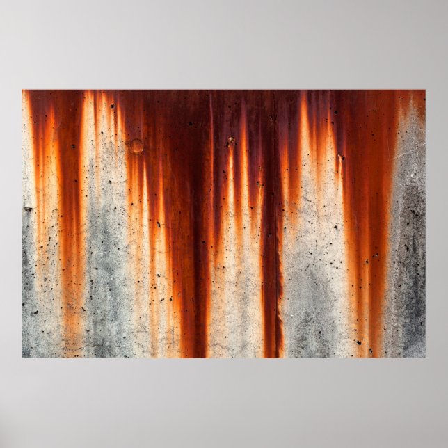 Grunge wall background with sags of rust poster (Front)