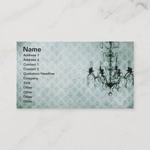 Customizable Grunge Wallpaper Chandelier 12 Business Card