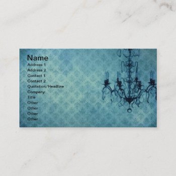 Grunge Wallpaper Chandelier Blue Background Business Card by businesscardsforyou at Zazzle