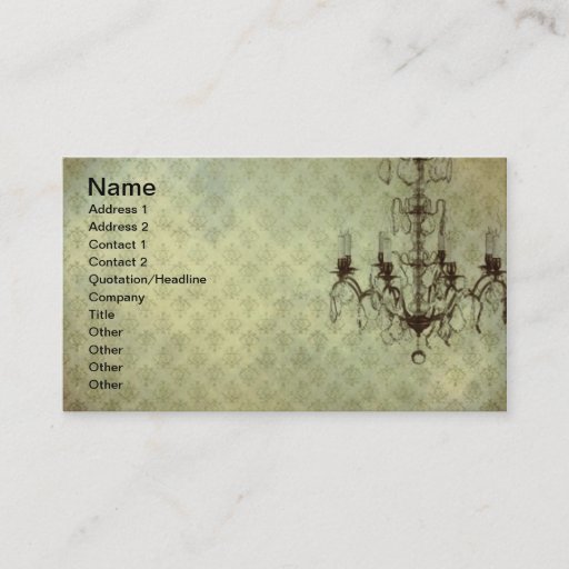 Customizable Grunge Wallpaper Chandelier 10 Business Card Templates