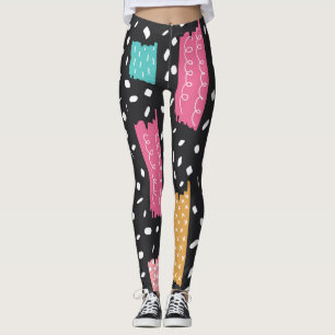 Grunge Washi Tape Abstract Leggings
