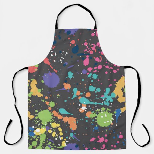 Grunge Watercolor Colorful Spots Pattern Apron