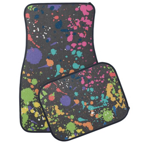 Grunge Watercolor Colorful Spots Pattern Car Floor Mat