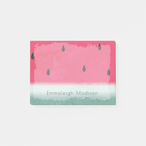 Grunge Watermelon Watercolor Custom Post_it Notes