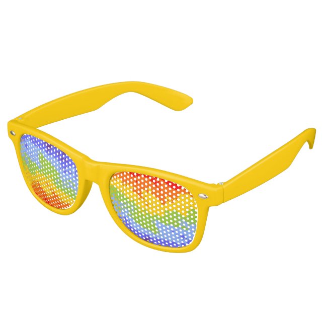 Grunge Waves Pattern - chakra rainbow colors Retro Sunglasses (Angled)