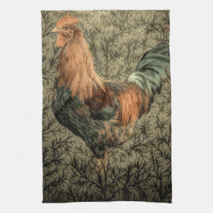 Grunge western country farm chicken rustic rooster kitchen towel