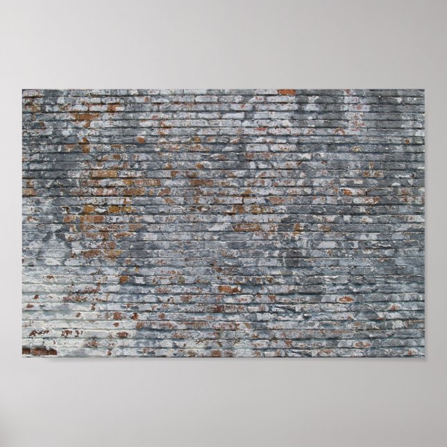 Grunge White Brick Wall Canvas or Poster (Front)