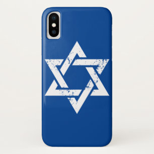 Grunge White Jewish Symbol Israel Star of David iPhone X Case
