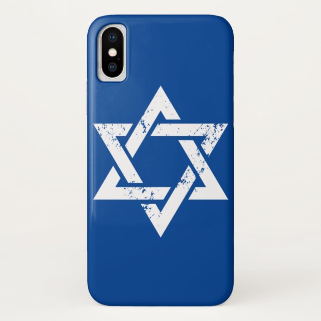 Grunge White Jewish Symbol Israel Star of David Case-Mate iPhone Case (Back)