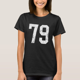 Grunge White Number 79 Jersey Uniform Player Fan T-Shirt