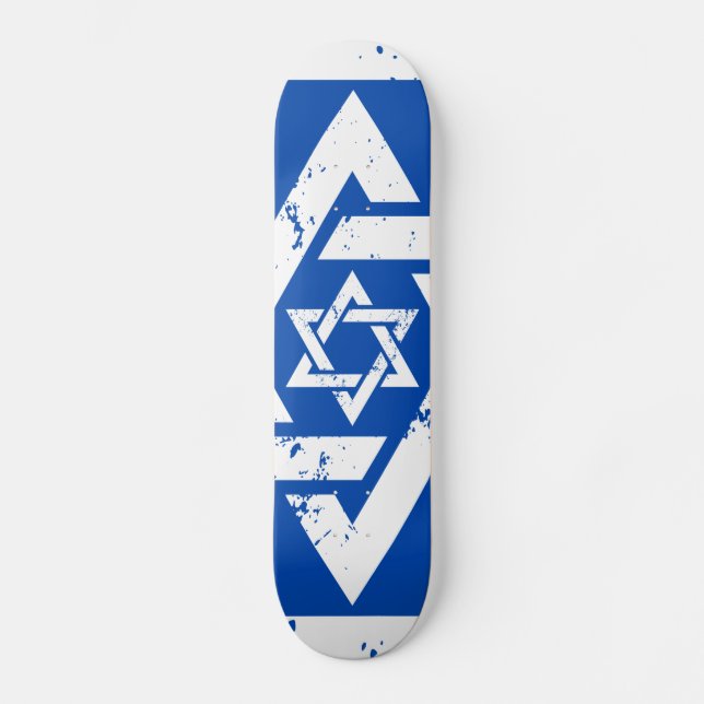 Grunge White Star of David Skateboard Deck (Front)