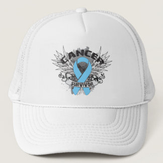 Grunge Winged Ribbon Prostate Cancer Survivor Trucker Hat