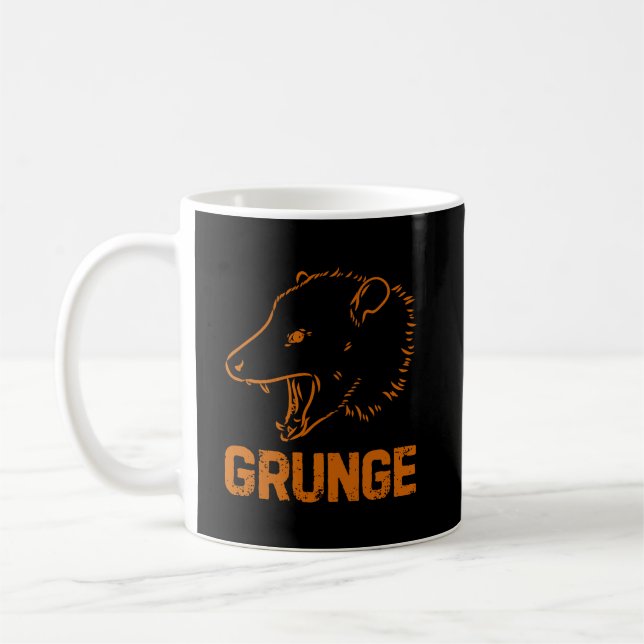 Grunge with Opossum Coffee Mug (Left)