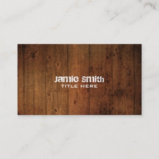 Customizable Grunge Wood Business Card