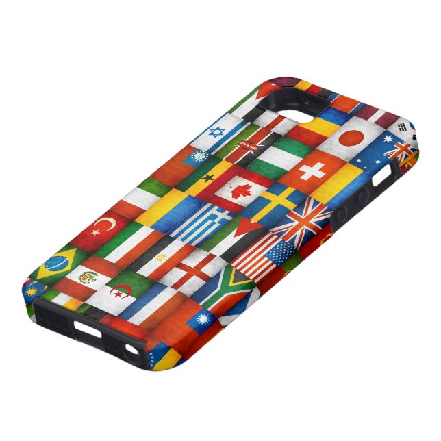 Grunge World Flags Collage Design Case-Mate iPhone Case (Bottom)