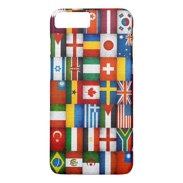Grunge World Flags Collage Design Case-Mate iPhone Case (Back)