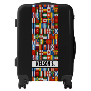 Grunge World Flags Collage Designer Personalized Luggage