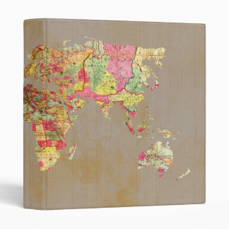 Grunge World Map Atlas Collage 3 Ring Binder