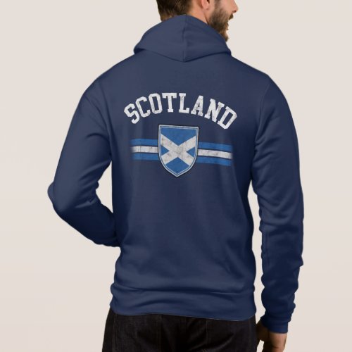 Grunge Worn Look Scotland Flag Hoodie