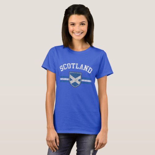 Grunge Worn Look Scotland Flag T_Shirt