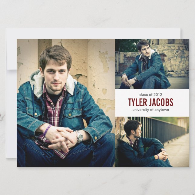 Grunge XL Photo Graduation Announcement (Front)