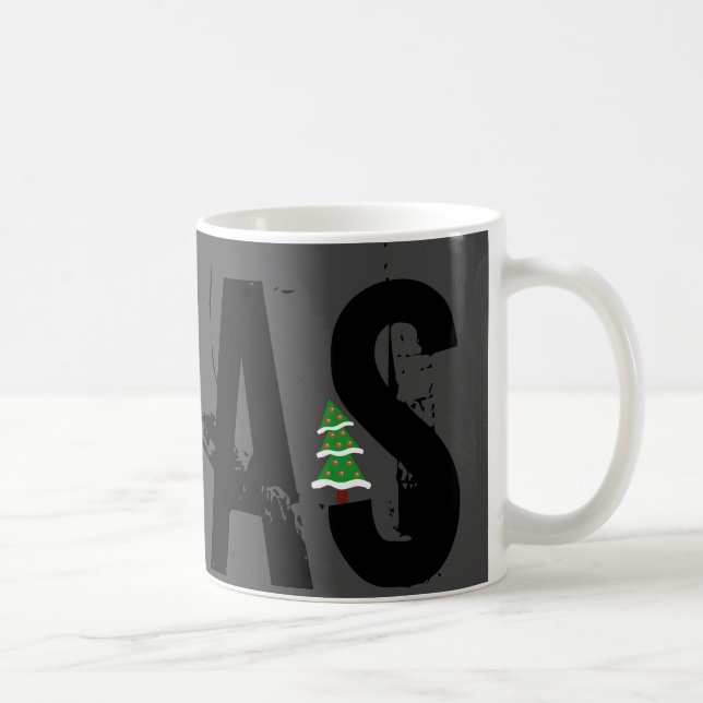 Grunge XMAS with eye-catching Christmas tree! Coffee Mug (Right)