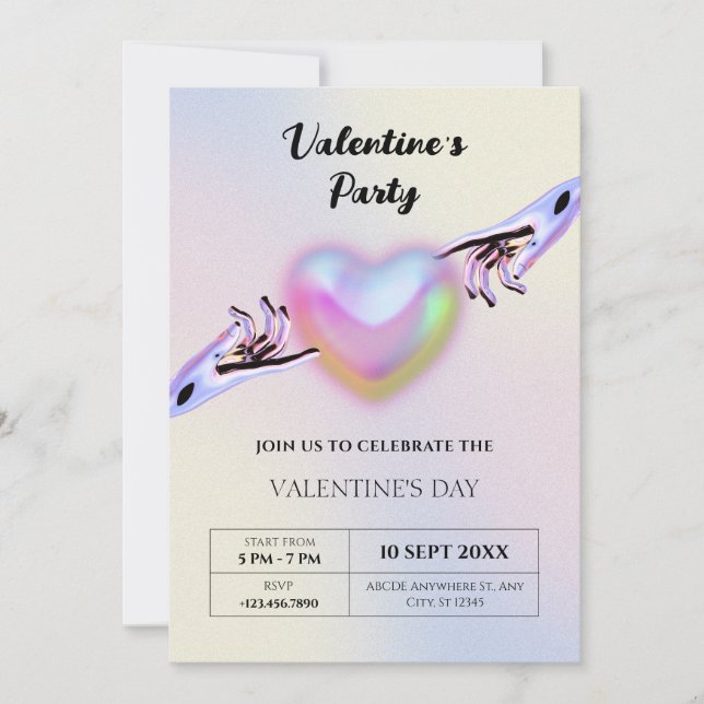 Grunge y2k heart  invitation (Front)