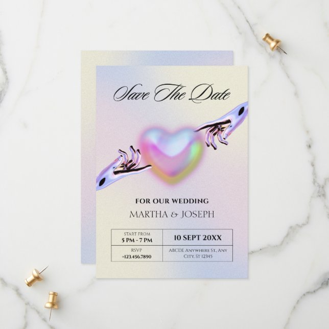 Grunge y2k wedding  save the date (Front/Back In Situ)
