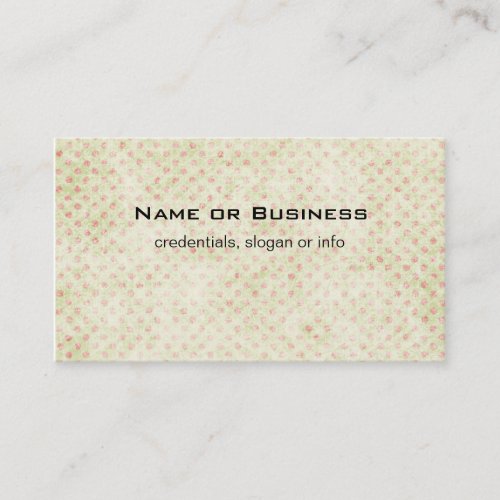 Grunge yellow background with faded red polka dots business card