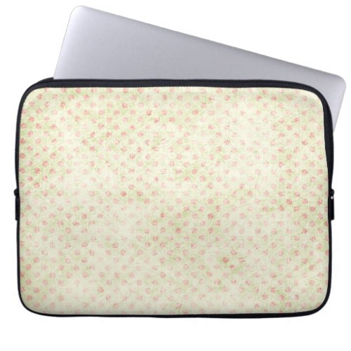 Grunge yellow background with faded red polka dots laptop sleeve