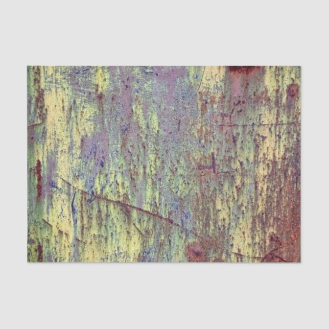 Grunge Yellow & Magenta Rusted Metal Pattern 2 Tissue Paper (Front)