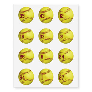 grunge yellow softball 12 tattoos w jersey number