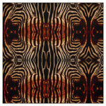 Grunge Zebra Pattern with Black Stripes Fabric