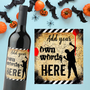 Grunge Zombie Halloween apocalypse Wine Label