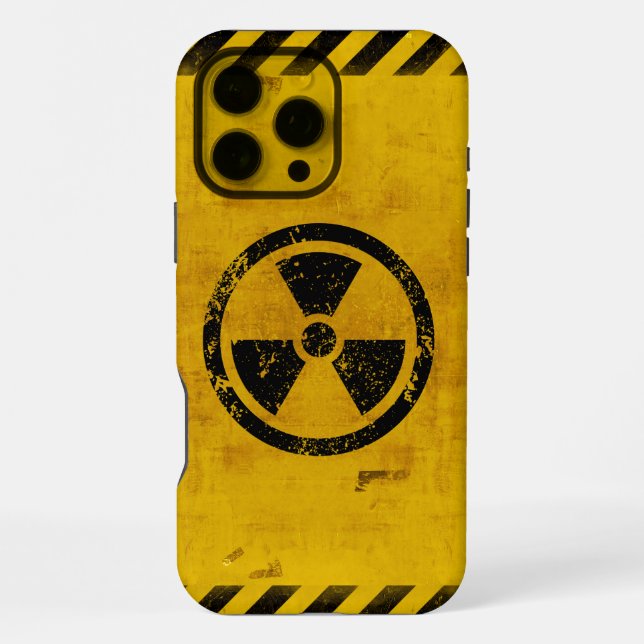 Grunged Background Hazard Radiation Warning iPhone Case (Back)