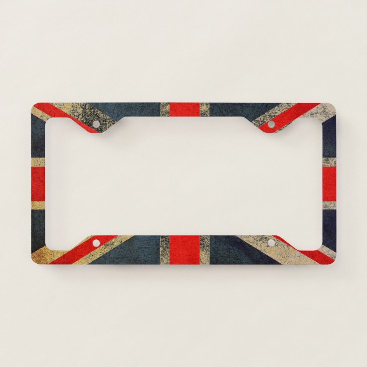 Grunged British Union Jack License Plate Frame Zazzle