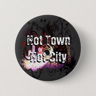 Grunged City Pinback Button