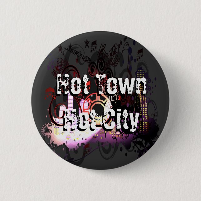 Grunged City Pinback Button (Front)