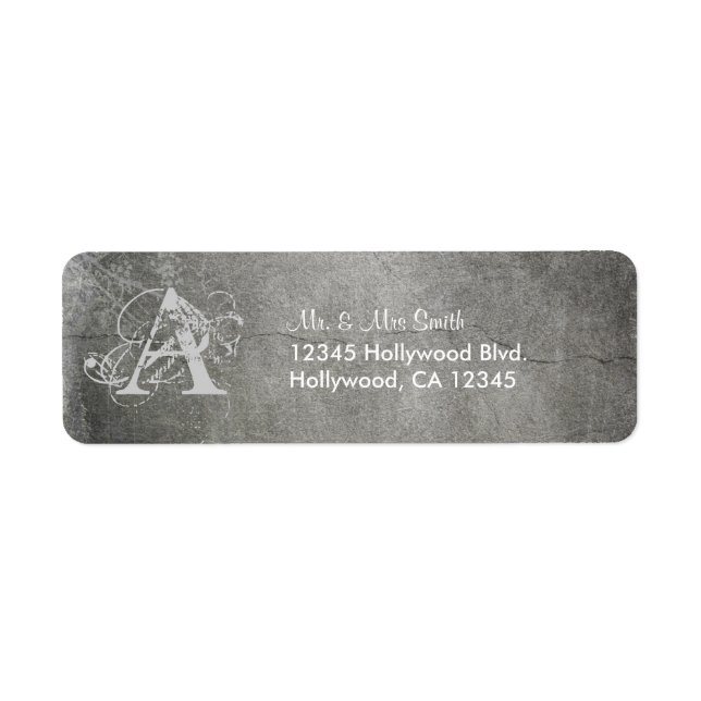 Grunged Custom Monogram Label (Front)