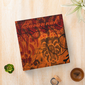 Grunged Damask Personalized Binder