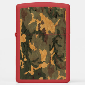 Grunged Green Camouflage Zippo Lighter
