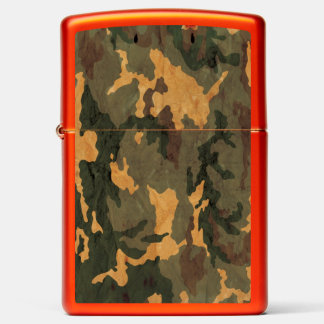 Grunged Green Camouflage Zippo Lighter