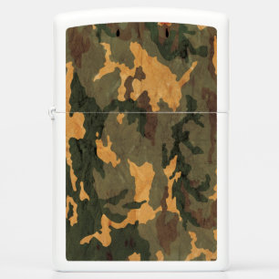 Grunged Green Camouflage Zippo Lighter
