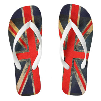 Grunged Out Union Jack UK Flag Flip Flops