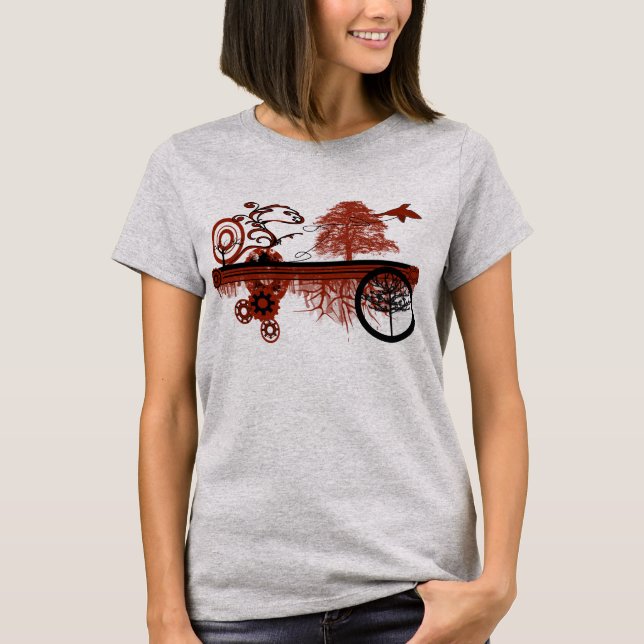 Grunged Tree Circles Tunic T-Shirt (Front)