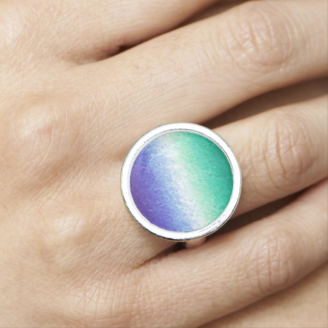 Grungy Abstract MLM Men Loving Men Pride Flag Ring (In Situ)